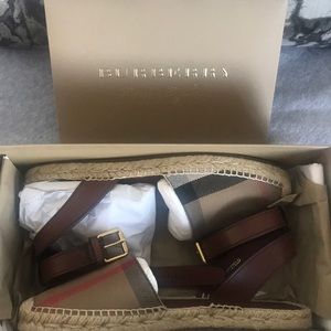 Burberry Leather Espadrille Sandals